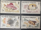 PC370 - Polinezia Franceza 1962 Fauna/ Pesti, serie MNH, 4v, Nestampilat