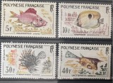 PC370 - Polinezia Franceza 1962 Fauna/ Pesti, serie MNH, 4v, Nestampilat