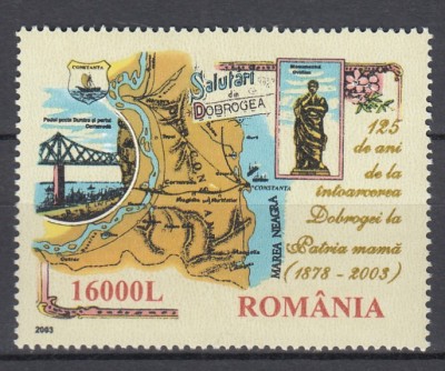 ROMANIA 2003 LP 1620 - 125 ANI INTOARCEREA DOBROGEI LA PATRIA MAMA SERIE MNH foto