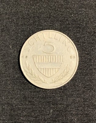 Moneda 5 schilling 1972 Austria foto
