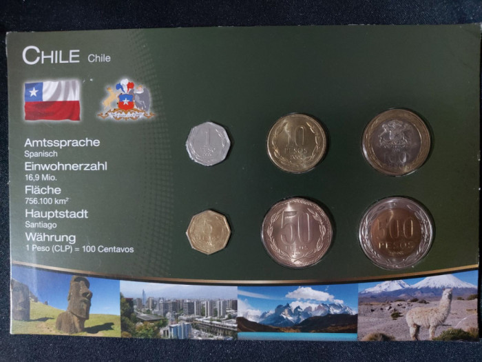 Seria completata monede - Chile 2002-2008, 6 monede