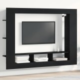 Dulap TV montat pe perete, stejar negru, 152x22x113 cm
