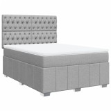 Cumpara ieftin Pat continental, gri deschis, 140x200 cm, material textil