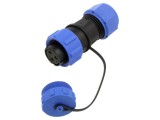 Conector circular mufă mamă 3 pini IP68, 15A, 500V