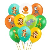 Set 20 Baloane Latex Animalute Zoo, 30cm, Ropet, Imprimeu Colorat, Aniversare Copii, Petrecere, Decoratiuni
