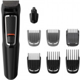 Aparat de tuns barba si parul Philips Multigroom 8 in 1 MG3730/15, Acumulator, 1-16 mm, Negru