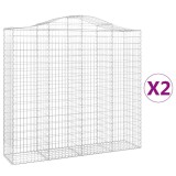 Cumpara ieftin Cosuri gabion arcuite 2 buc, 200x50x180/200 cm, fier galvanizat