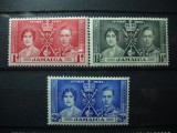 JAMAICA 1937 SERIE INCORONAREA GEORGE VI MH, Nestampilat