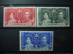 JAMAICA 1937 SERIE INCORONAREA GEORGE VI MH