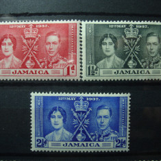JAMAICA 1937 SERIE INCORONAREA GEORGE VI MH