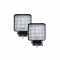 Set 2 proiectoare patrate cu 16 LED-uri, 35 mm, 48W