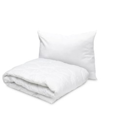 Set Pilota Ultrasonic 140x200 Cm + Perna 50x70, Microfibra Alba Cm