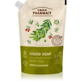 Green Pharmacy Olive &amp; Goji Berry Liquid Soap săpun lichid rezervă 460 ml