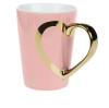 Cana New Bone Roz Maner Auriu Inima, Imprimeu "LOVE", 8 x 11 cm, 350ml, Oem