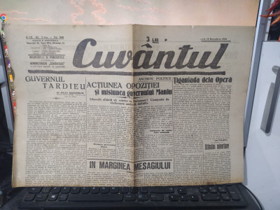 Cuv&amp;acirc;ntul nr. 1646 anul V 19 nov. 1929 Expoziția Mattis Teutsch, Cupa Bibescu 222 foto