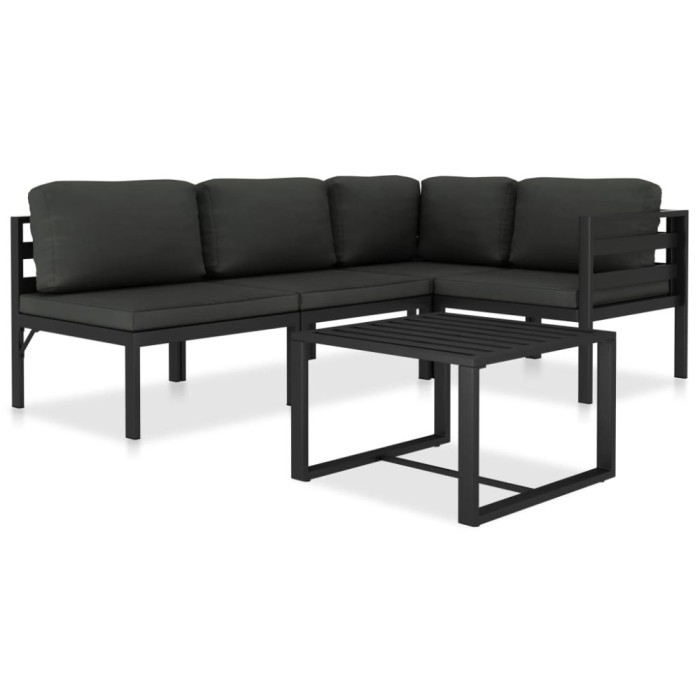 Gossi set mobilier de gradina cu perne, 5 piese, antracit, aluminiu