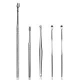 Set 6 piese pentru Curatarea, Ingrijirea si Igiena Urechilor, din Otel Dermatologic, Gri, CBD CORAL BEST DEALS Recipient cosmetice 50 gram 10 cm Argin