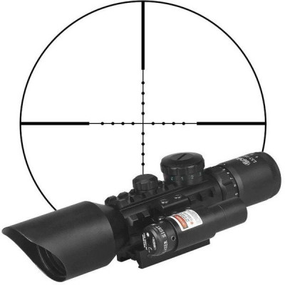 Luneta profesionala cu laser si reticul iluminat, M9 LS3-10x42E Rifle Scope foto