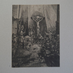 George Bickham the Younger dupa Rembrandt "The Three Crosses" gravura 1769