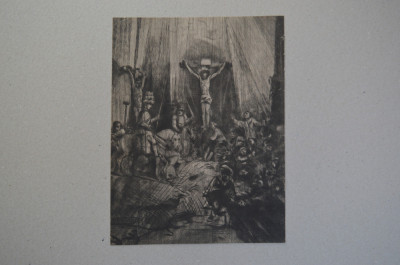 George Bickham the Younger dupa Rembrandt &amp;quot;The Three Crosses&amp;quot; gravura 1769 foto