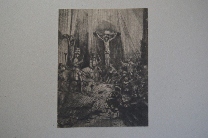 George Bickham the Younger dupa Rembrandt &quot;The Three Crosses&quot; gravura 1769