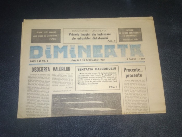 ZIARUL DIMINEATA 24 FEBRUARIE 1990
