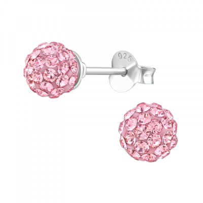 Cercei argint, Minge cu cristale Swarovski Light Rose, A4S39277-1 foto