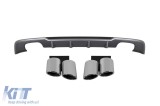 Difuzor tip S3 cu capete cromate potrivit pentru bara spate standard a Audi A3 Sportback 2017-2020 -oo-oo- Performance AutoTuning