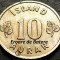Moneda 10 AURAR - ISLANDA, anul 1967 *cod 617 A = MATRITA CRAPATA