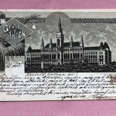 Carte postala, Litho - Salutari din WIEN, Austria, anii 1900