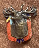 QW9 N8 67 - insigna - vanatoare - comunism RPR - Asociatia generala a vanatorilor - AGV RPR, Romania de la 1950