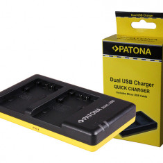 Sony NP-FP30 FP50 FP51 Dual Quick baterie / încărcător de baterie cu cablu micro USB - Patona
