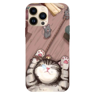 Husa compatibila cu Apple iPhone 13 Mini model Cat prisoner, Silicon, TPU, Viceversa foto