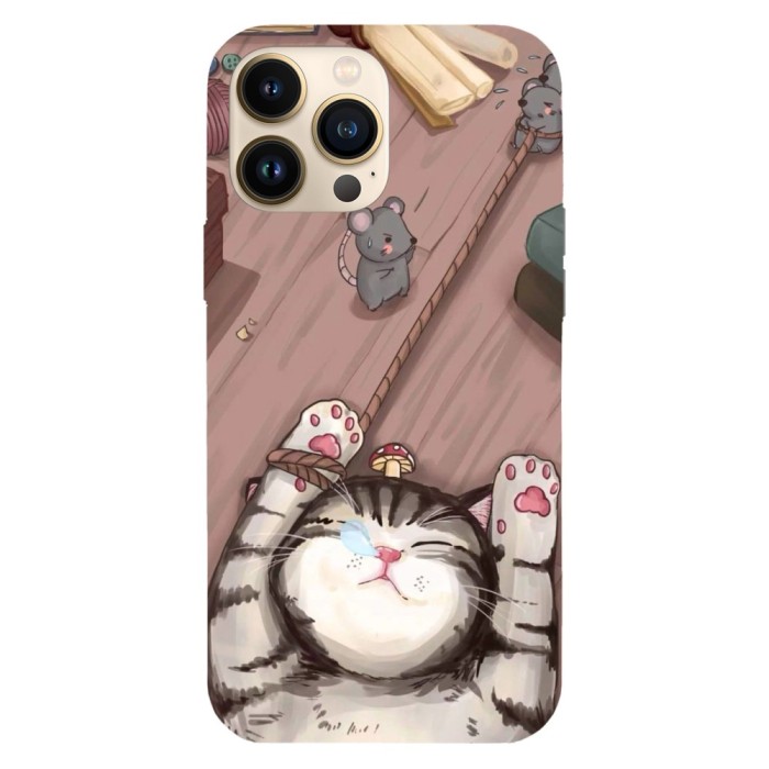 Husa compatibila cu Apple iPhone 13 Mini model Cat prisoner, Silicon, TPU, Viceversa