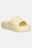 Tommy Jeans papuci CHUNKY POOL SLIDE ESS femei, culoarea galben, cu platforma, EN0EN02879