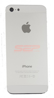 Capac baterie + mijloc + suport sim iPhone 5 WHITE foto