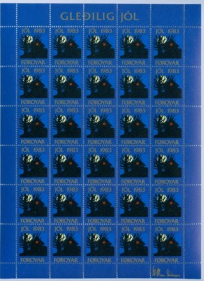 Foroyar Feroe Danemarca MNH 1983 1984 1985 1986 1987 - Craciun minicoli etichete foto