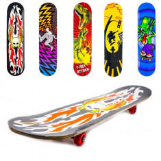 Placa skateboard din lemn, diverse modele multicolore, 80 x 19.5 cm foto
