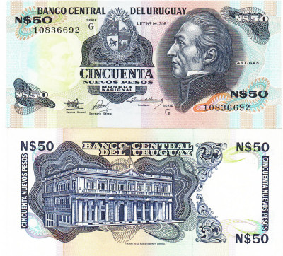 Uruguay 50 Pesos 1989 P-61a UNC foto