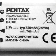 Acumulator/Baterie Originala Aparat Foto PENTAX D-LI108