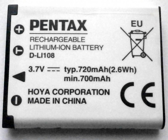 Acumulator/Baterie Originala Aparat Foto PENTAX D-LI108