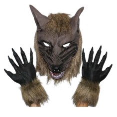 Varcolac Lup, costum de Halloween, gheare manusi si cap masca, one size