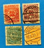 Plebiscit Schleswig Slesvig 1920 Stema Schleswig Lot 4 Timbre Ștampilate Datate Flensburg - OREF1