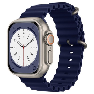 Curea pentru Apple Watch 1/2/3/4/5/6/7/8/9/SE/SE 2 (38/40/41mm) - Techsuit Watchband (W038) - Dark Blue foto