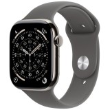 Apple Watch 11 GPS + Cellular, Carcasa Natural Titanium 42mm, Stone Grey Sport Band - S/M