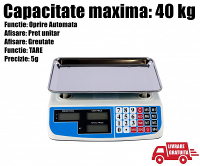 Cantar Masa Legume Fructe Electronic Acumulator 40kg + LIVRARE GRATUITA foto