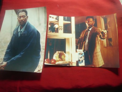 2 Fotografii -Film - Sarutul care ucide cu Morgan Freeman , dim.= 24x18cm foto