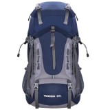 Rucsac tactic militar pentru drumetie, cu husa de ploaie, 60 litri, 25 kg, 70x40x24 cm, gri albastru Household NewTrend