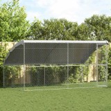 Cumpara ieftin Cusca pentru caini 2 buc. Argintiu 4 x 2 x 2 m Otel galvanizat