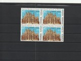 ROMANIA 1976 LP 922 EXPOZITIA FILATELICA MILANO BLOC DE 4 TIMBRE MNH NESTAMPILAT